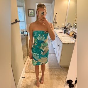 Y2K Strapless Fitted Vacation Dress